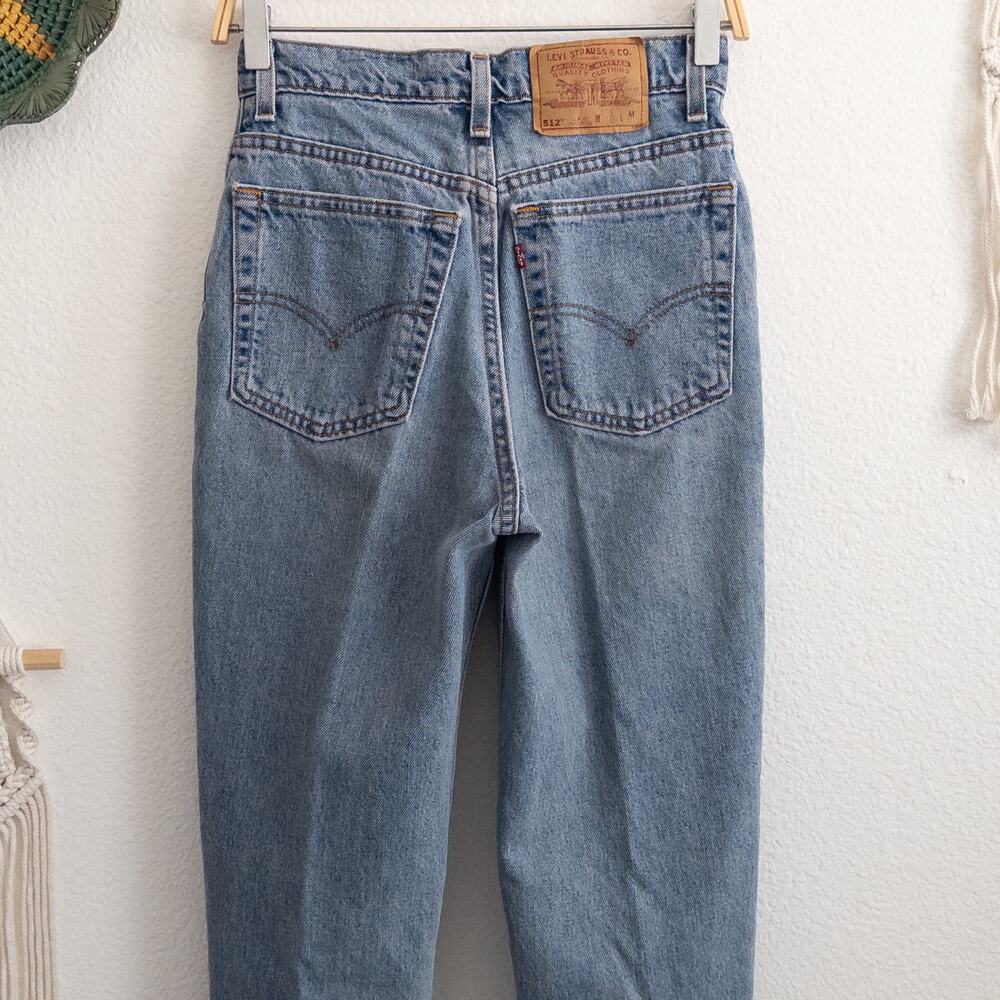 Levi 512 Tapered Slim Blue Jeans Vintage Size 9 Junior Medium - Picture 4 of 10
